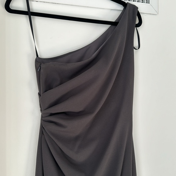 Anthropologie by BHLDN one shoulder charcoal gown, bridesmaid or black tie event - Picture 3 of 9